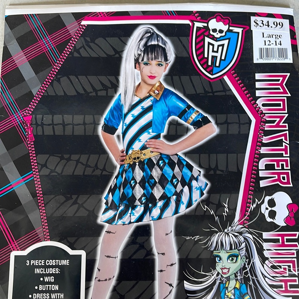Monster High: Frankie Stein Dress Kids Costume! New!